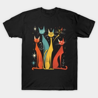 Mid Century Modern CAT Motif Textiles T-Shirt